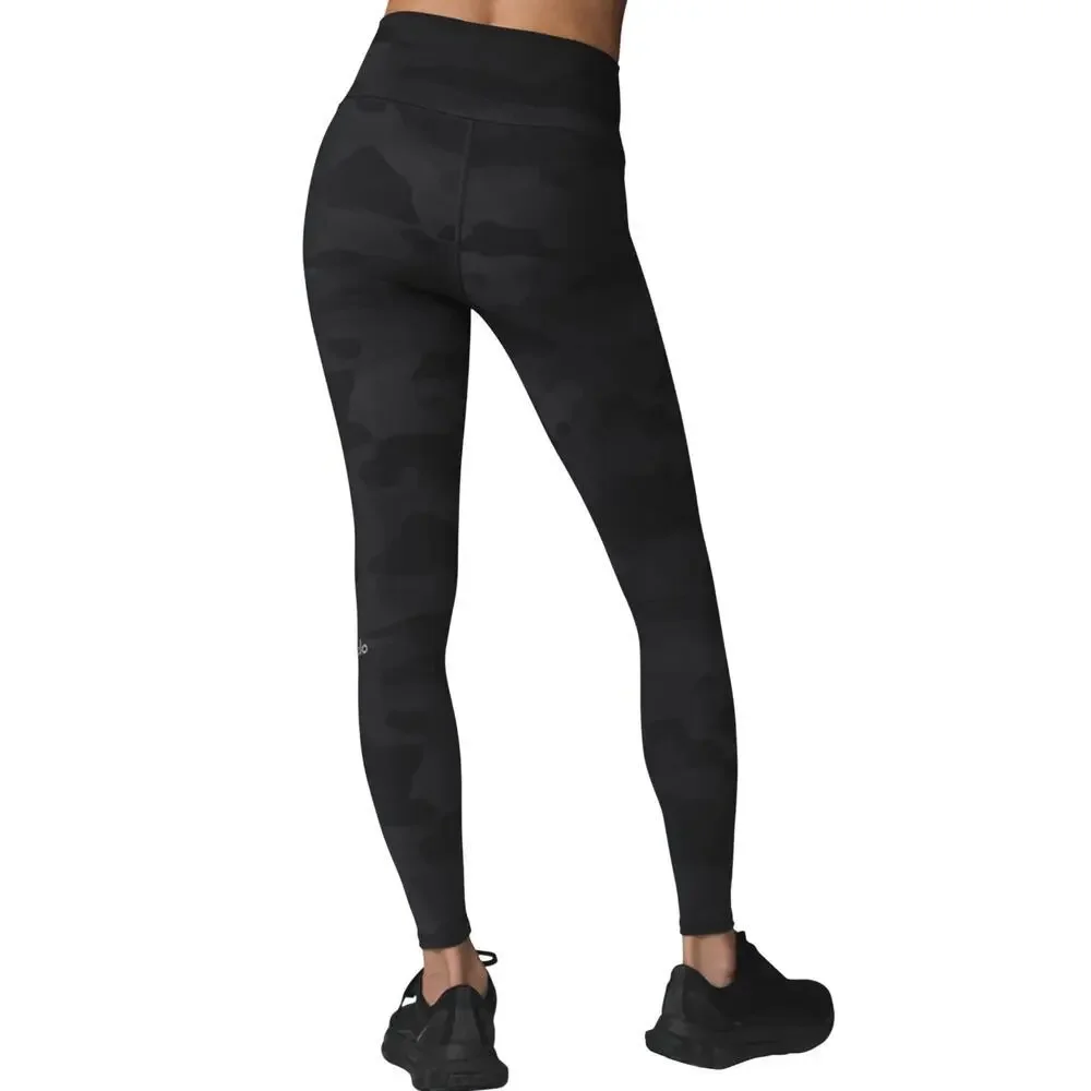 alo Yoga High-Waist Camo Vapor Legging Black Camouflage, Size S, New Without Tag